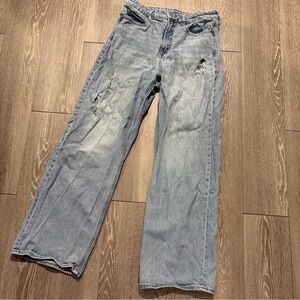 Old Navy Women’s Size 10 Jeans Extra High Rise Sky-Hi Wide Legged Distressed